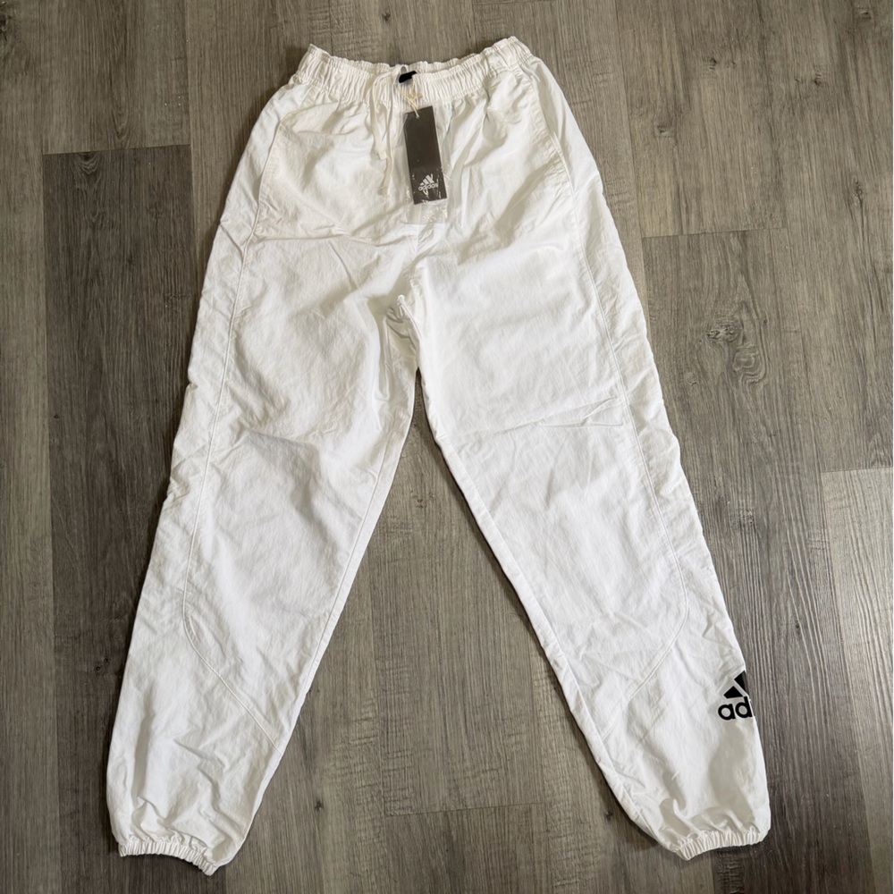 Adidas white joggers
